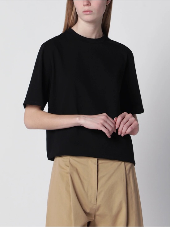 The Row Tops - The Row Black cotton short-sleeve crewneck T-shirt relaxed fit